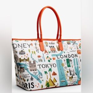 NWOT Rifle Paper Co Cities Design Bon Voyage Travel Bag